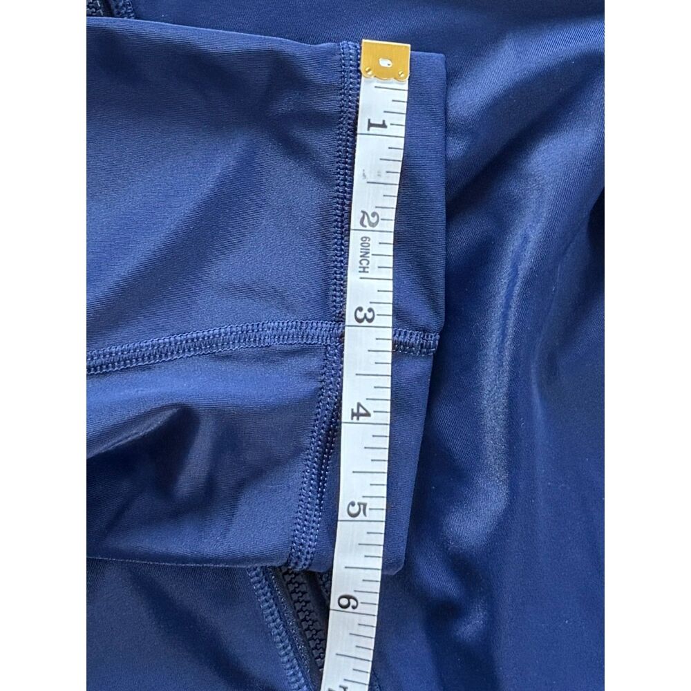 Lands End Navy Blue Full Zip Short Sleeve Rash Guard | Surf Beach Sun | Sz L - Picture 8 of 9